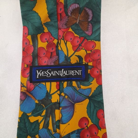 Vintage Yve Saint Laurent Floral Silk Tie Unisex - Picture 4 of 8